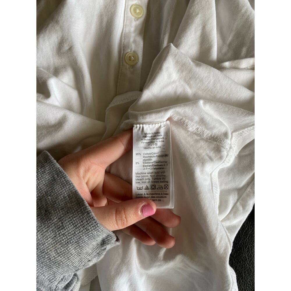 J. CREW White Henley Long Sleeve Top in Dreamy Cotton Size Women's Medium - Picture 9 of 10